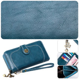 Retro Women Clutch Leather Wallet Long Purse Zipper Money Bag For iPhone
