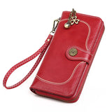 Retro Women Clutch Leather Wallet Long Purse Zipper Money Bag For iPhone