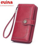 Women Clutch Leather Wallet Long Zipper Purse For Iphone