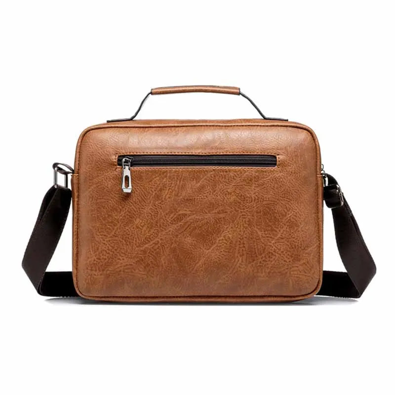 Men PU Leather Shoulder Messenger Bag Vintage Crossbody Tote Waterproof