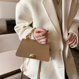 British Small Square Bag Women's Handbag PU Leather Chain Shoulder