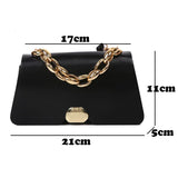 British Small Square Bag Women's Handbag PU Leather Chain Shoulder