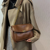 British Vintage Women's Double Chain Cross Body Shoulder Hobo Bags