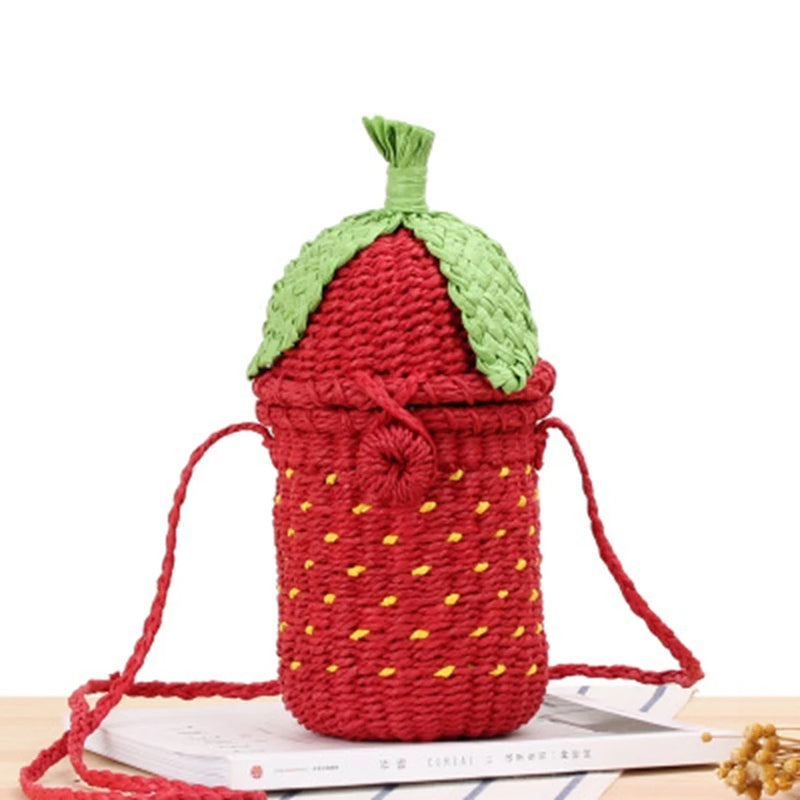 British Strawberry Woven Bag Rural Beach Straw Bag