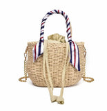 Straw Woven Beach Handbag Bucket One Shoulder Messenger Bag