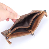 RFID Vintage Men Wallet Short Leather Zipper Casual Wallet Male Purse