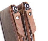 RFID Vintage Men Wallet Short Leather Zipper Casual Wallet Male Purse