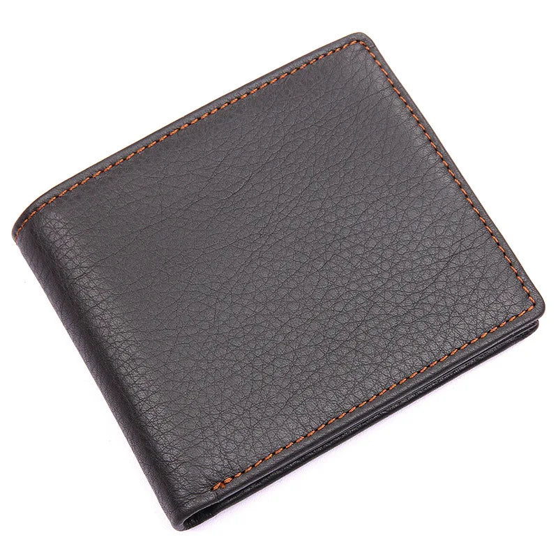 Men's Cow Leather Short Wallet High Quality Cash Clutch