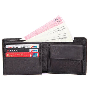 Men's Cow Leather Short Wallet High Quality Cash Clutch