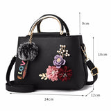 Women Saffiano Handbag Flowers Shoulder Messenger Bags Large Capacity