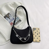 Solid Nylon Women's Shoulder Bag Ladies Handbag Girls Purse