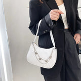 Solid Nylon Women's Shoulder Bag Ladies Handbag Girls Purse