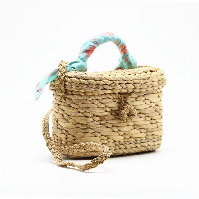 Calabash Scarf Straw Bag Women Messenger Hand Woven