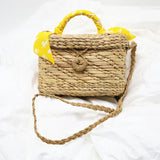 Calabash Scarf Straw Bag Women Messenger Hand Woven