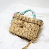 Calabash Scarf Straw Bag Women Messenger Hand Woven