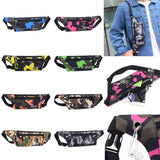 Dark Grain Camo Bum Bag Canvas Fanny Pack Waist Hip Belt Purse