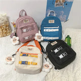 Candy Clip Women Backpacks Waterproof Nylon Schoolbags