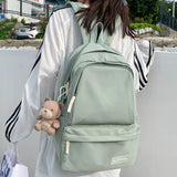 Candy Double Zipper Women Backpack Waterproof Nylon School Bag