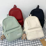 Candy Double Zipper Women Backpack Waterproof Nylon School Bag