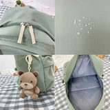 Candy Double Zipper Women Backpack Waterproof Nylon School Bag