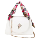 Candy Women Mini Crossbody Bag Scarf Handle Bag Handbags Hollow Mobile Phone Sma