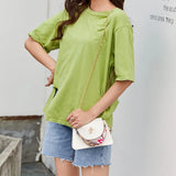 Candy Women Mini Crossbody Bag Scarf Handle Bag Handbags Hollow Mobile Phone Sma