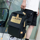 Canvas Backpack Large-Capacity Travel Computer School Bag Couple Preppy Style