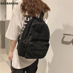 Canvas Backpack Women Vintage School Laptop Bagpack