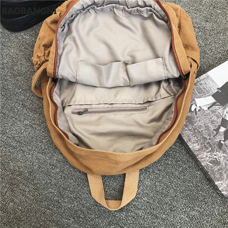 Canvas Backpack Women Vintage School Laptop Bagpack