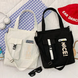 Large Capacity Canvas Shoulder Bag Casual Messenger Handbag Student Class