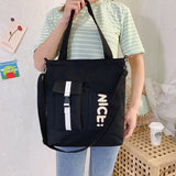 Canvas Bag Female Student Large-capacity Messenger Crossbody