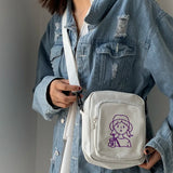 Japanese Style Canvas Messenger Bag for Women