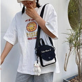 Canvas Crossbody Bag for Women Small Fresh One Shoulder Messenger Bag