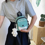 Canvas Crossbody Bag for Women Small Fresh One Shoulder Messenger Bag