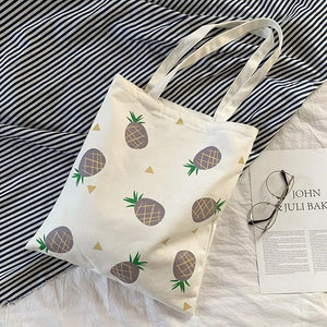 Canvas Shoulder Handbag Japanese Style Fruit Lightweight Cloth Bag