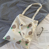 Canvas Shoulder Handbag Japanese Style Fruit Lightweight Cloth Bag