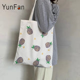 Canvas Shoulder Handbag Japanese Style Fruit Lightweight Cloth Bag
