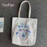 Canvas Bag Women's Single Shoulder Handbag Japanese Cartoon