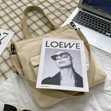 Canvas Bags Female Student Handbags Book Bags Style Large-capacity Messenger Bag