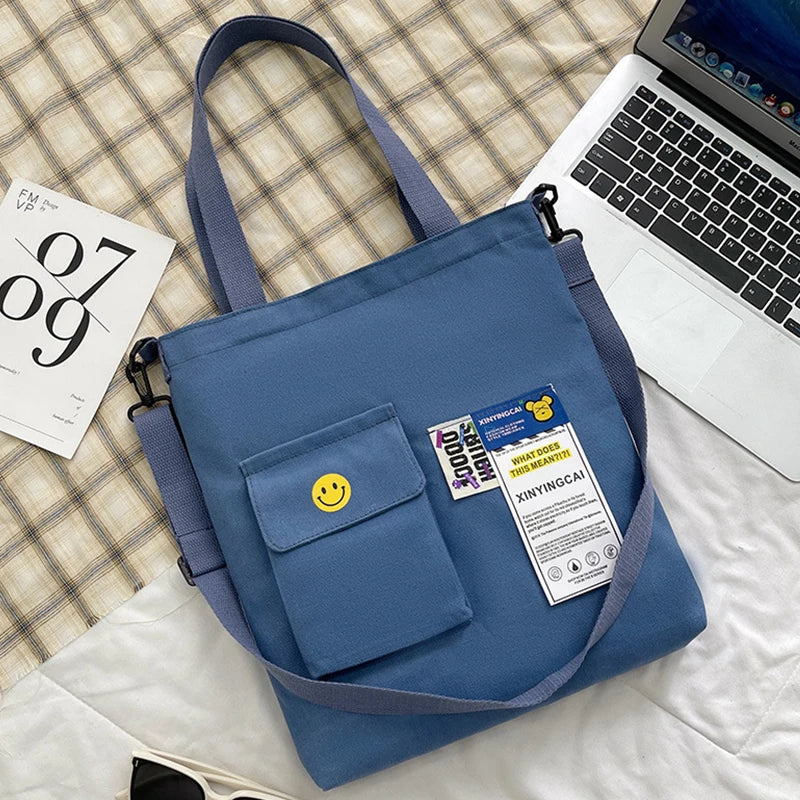 Canvas Bags Female Student Handbags Book Bags Style Large-capacity Messenger Bag