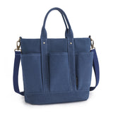 Women's Canvas Shoulder Bag Large Tote Shopper Handbag Solid Color