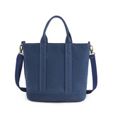 Women's Canvas Shoulder Bag Large Tote Shopper Handbag Solid Color