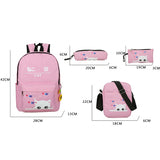 Canvas Children Bags Large-capacity Kids School Bag Cat Knapsack