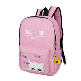 Canvas Children Bags Large-capacity Kids School Bag Cat Knapsack