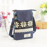 Floral Print Canvas Crossbody Bag for Women