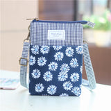 Floral Print Canvas Crossbody Bag for Women