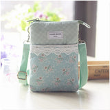 Floral Print Canvas Crossbody Bag for Women