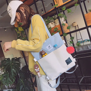 Canvas Crossbody Bags for Women Large Capacity Schoolbag