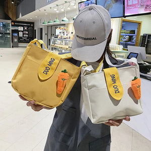 Canvas Diagonal Cross Bag Large Capacity Solid Women Messenger Bags