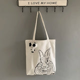 Canvas Shoulder Bag Lightweight Student Cloth Bag Japanese Cartoon Printing